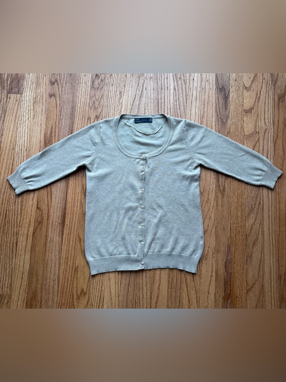 Zara Women’s Taupe 3/4 Sleeve Cardigan Size M